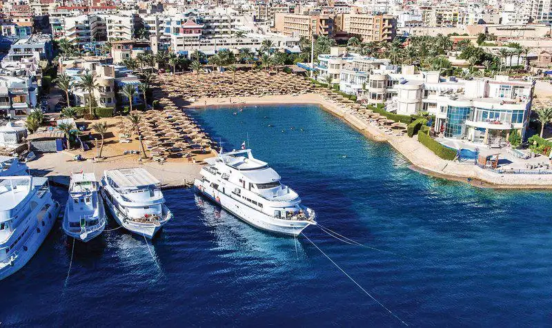 Sea Gull Beach Resort Hurghada strand bovenaanzicht